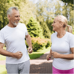 Couple jogging together